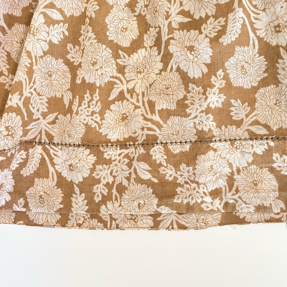 The GREAT. The Garland Top Puff Sleeve Boho Blouse Oat Wild Brush Floral 0 XS - Picture 13 of 16